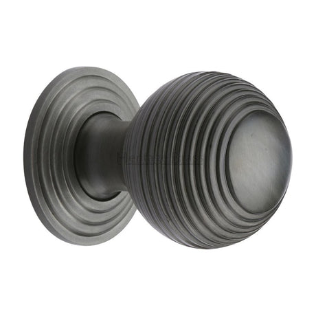 Heritage Brass Cabinet Hardware Matt Bronze / Cabinet Knobs / 32mm Dia. Heritage Brass - Cabinet Knob Reeded Design 32mm Matt Bronze Finish