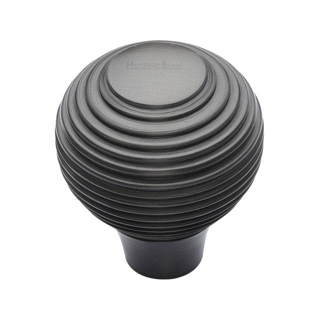 Heritage Brass Cabinet Hardware Matt Bronze / Cabinet Knobs / 32mm Dia. Heritage Brass - Cabinet Knob Reeded Design 32mm Matt Bronze Finish