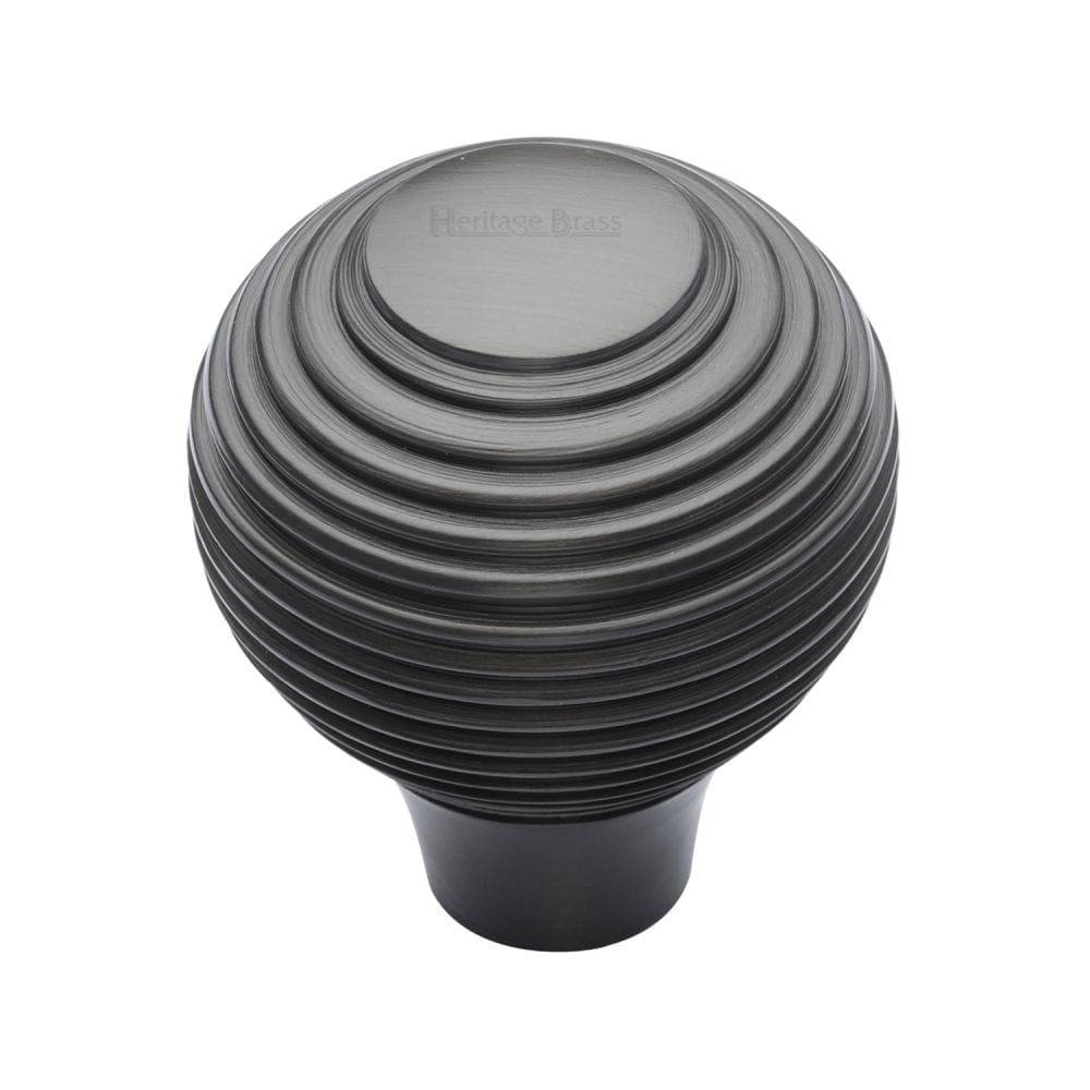 Heritage Brass Cabinet Hardware Matt Bronze / Cabinet Knobs / 38mm Dia. Heritage Brass - Cabinet Knob Reeded Design 38mm Matt Bronze Finish