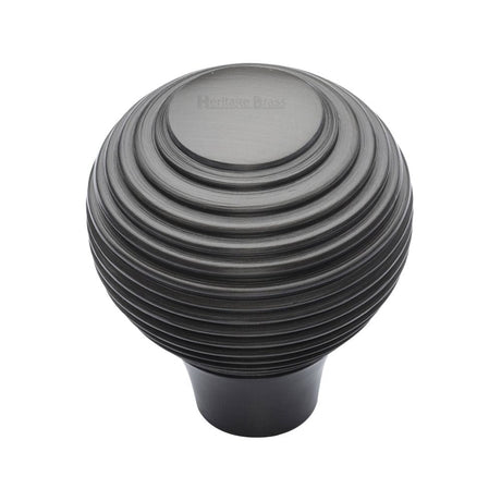 Heritage Brass Cabinet Hardware Matt Bronze / Cabinet Knobs / 38mm Dia. Heritage Brass - Cabinet Knob Reeded Design 38mm Matt Bronze Finish