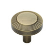 Heritage Brass Cabinet Hardware Antique Brass / Cabinet Knobs / 32mm Dia. Heritage Brass - Cabinet Knob Ridge Design 32mm Antique Brass Finish