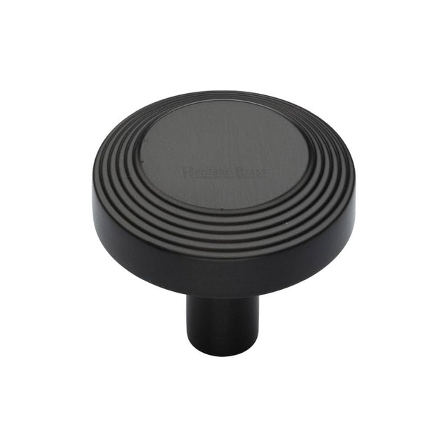 Heritage Brass Cabinet Hardware Matt Bronze / Cabinet Knobs / 32mm Dia. Heritage Brass - Cabinet Knob Ridge Design 32mm Matt Bronze Finish