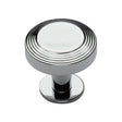 Heritage Brass Cabinet Hardware Polished Chrome / Cabinet Knobs / 32mm Dia. Heritage Brass - Cabinet Knob Ridge Design with Rose 32mm Polished Chrome Finish