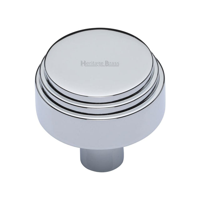 Heritage Brass Cabinet Hardware Polished Chrome / Cabinet Knobs / 32mm Dia. Heritage Brass - Cabinet Knob Round Deco Design 32mm Polished Chrome Finish