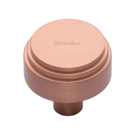 Heritage Brass Cabinet Hardware Satin Rose Gold / Cabinet Knobs / 32mm Dia. Heritage Brass - Cabinet Knob Round Deco Design 32mm Satin Rose Gold Finish