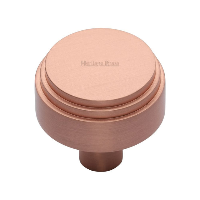 Heritage Brass Cabinet Hardware Satin Rose Gold / Cabinet Knobs / 32mm Dia. Heritage Brass - Cabinet Knob Round Deco Design 32mm Satin Rose Gold Finish