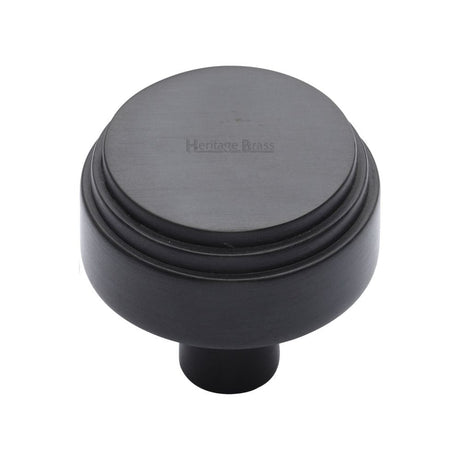 Heritage Brass Cabinet Hardware Matt Black / Cabinet Knobs / 38mm Dia. Heritage Brass - Cabinet Knob Round Deco Design 38mm Matt Black Finish