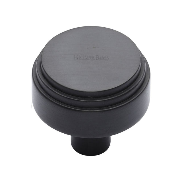 Heritage Brass Cabinet Hardware Matt Black / Cabinet Knobs / 38mm Dia. Heritage Brass - Cabinet Knob Round Deco Design 38mm Matt Black Finish