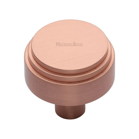 Heritage Brass Cabinet Hardware Satin Rose Gold / Cabinet Knobs / 38mm Dia. Heritage Brass - Cabinet Knob Round Deco Design 38mm Satin Rose Gold Finish