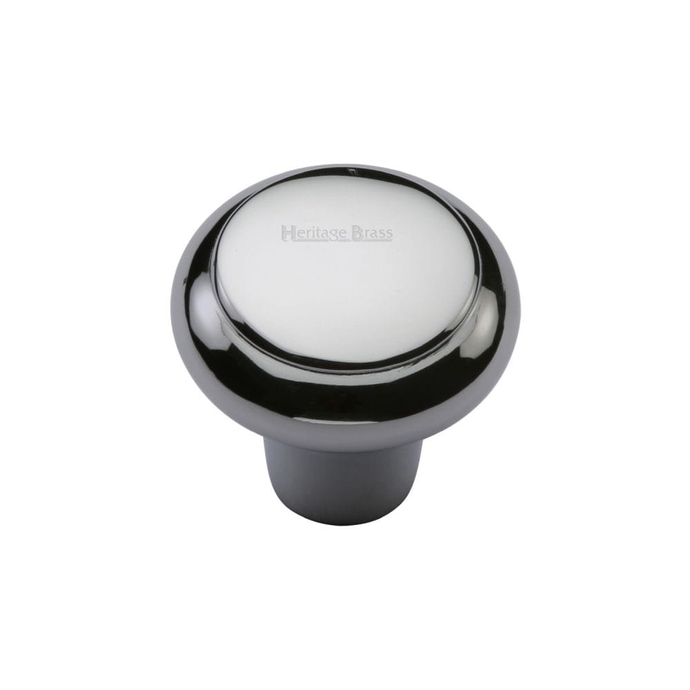 Heritage Brass Cabinet Hardware Polished Chrome / Cabinet Knobs / 32mm Dia. Heritage Brass - Cabinet Knob Round Edge Design 32mm Polished Chrome Finish
