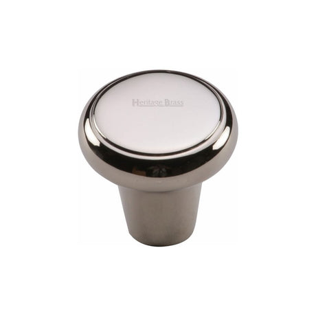 Heritage Brass Cabinet Hardware Polished Nickel / Cabinet Knobs / 32mm Dia. Heritage Brass - Cabinet Knob Round Edge Design 32mm Polished Nickel Finish