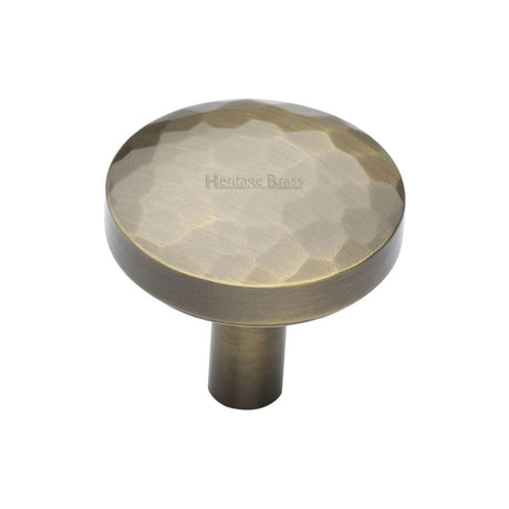 Heritage Brass Cabinet Hardware Antique Brass / Cabinet Knobs / 32mm Dia. Heritage Brass - Cabinet Knob Round Hammered Design 32mm Antique Brass Finish