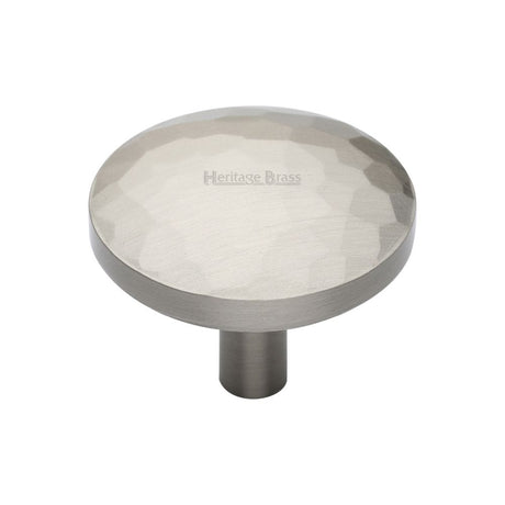 Heritage Brass Cabinet Hardware Satin Nickel / Cabinet Knobs / 38mm Dia. Heritage Brass - Cabinet Knob Round Hammered Design 38mm Satin Nickel Finish