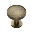 Heritage Brass Cabinet Hardware Antique Brass / Cabinet Knobs / 32mm Dia. Heritage Brass - Cabinet Knob Round Hammered Design with Rose 32mm Antique Brass Fi