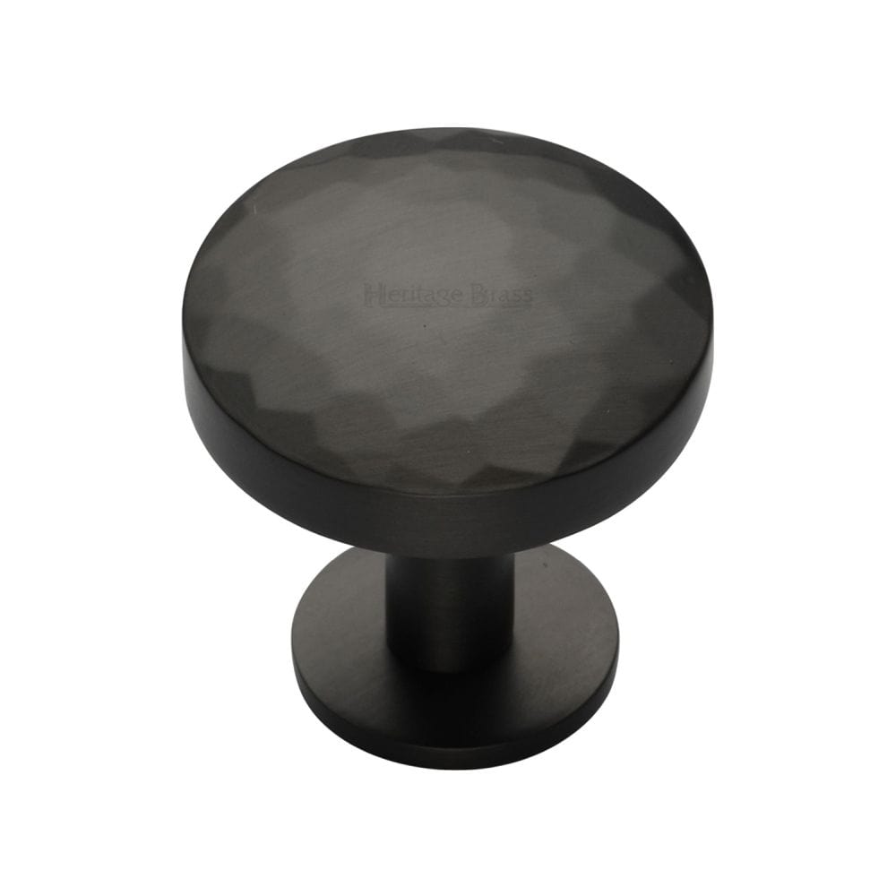 Heritage Brass Cabinet Hardware Matt Bronze / Cabinet Knobs / 32mm Dia. Heritage Brass - Cabinet Knob Round Hammered Design with Rose 32mm Matt Bronze F