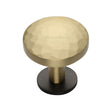 Heritage Brass Cabinet Hardware Matt Bronze/Satin Brass / Cabinet Knobs / 32mm Dia. Heritage Brass - Cabinet Knob Round Hammered Design with Rose 32mm Matt Bronze/S