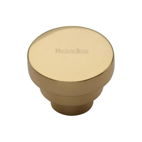 Heritage Brass Cabinet Hardware Polished Brass / Cabinet Knobs / 32mm Dia. Heritage Brass - Cabinet Knob Round Stepped Design 32mm Polished Brass Finish