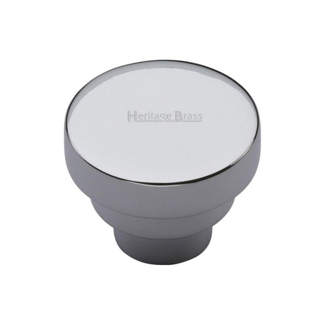 Heritage Brass Cabinet Hardware Polished Chrome / Cabinet Knobs / 32mm Dia. Heritage Brass - Cabinet Knob Round Stepped Design 32mm Polished Chrome Finish