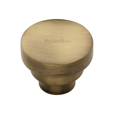 Heritage Brass Cabinet Hardware Antique Brass / Cabinet Knobs / 38mm Dia. Heritage Brass - Cabinet Knob Round Stepped Design 38mm Antique Brass Finish
