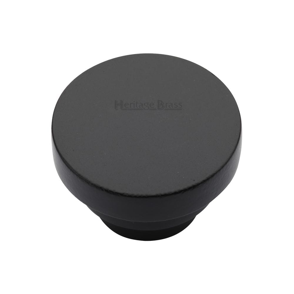 Heritage Brass Cabinet Hardware Matt Black / Cabinet Knobs / 38mm Dia. Heritage Brass - Cabinet Knob Round Stepped Design 38mm Matt Black Finish