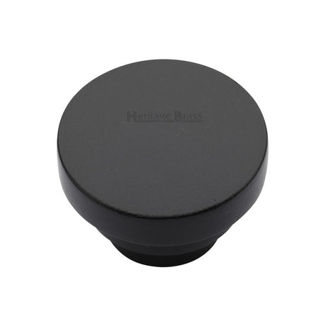 Heritage Brass Cabinet Hardware Matt Black / Cabinet Knobs / 38mm Dia. Heritage Brass - Cabinet Knob Round Stepped Design 38mm Matt Black Finish