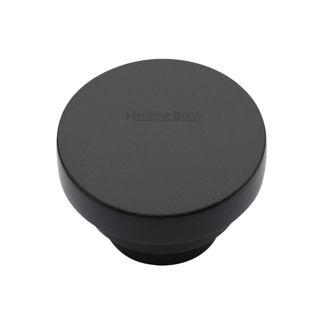 Heritage Brass Cabinet Hardware Matt Black / Cabinet Knobs / 38mm Dia. Heritage Brass - Cabinet Knob Round Stepped Design 38mm Matt Black Finish