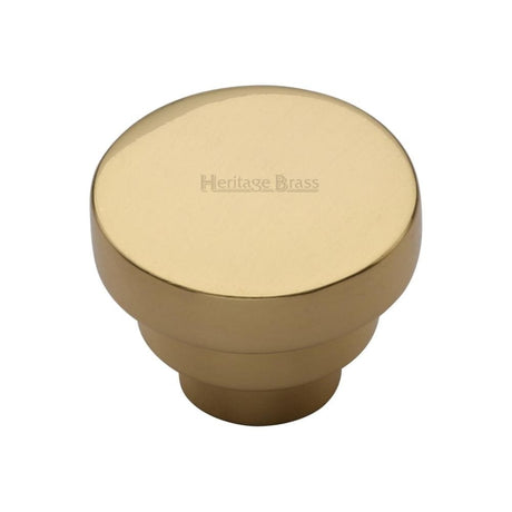 Heritage Brass Cabinet Hardware Polished Brass / Cabinet Knobs / 38mm Dia. Heritage Brass - Cabinet Knob Round Stepped Design 38mm Polished Brass Finish