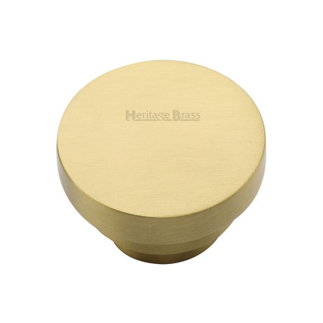 Heritage Brass Cabinet Hardware Satin Brass / Cabinet Knobs / 38mm Dia. Heritage Brass - Cabinet Knob Round Stepped Design 38mm Satin Brass Finish