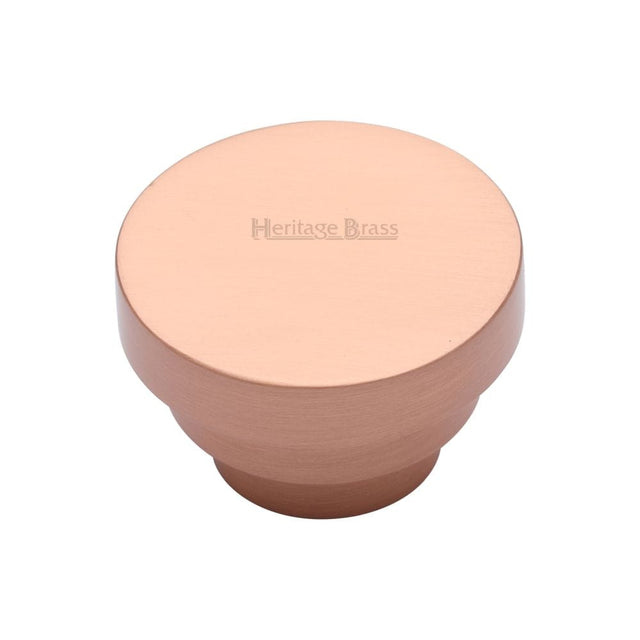 Heritage Brass Cabinet Hardware Satin Rose Gold / Cabinet Knobs / 38mm Dia. Heritage Brass - Cabinet Knob Round Stepped Design 38mm Satin Rose Gold Finish