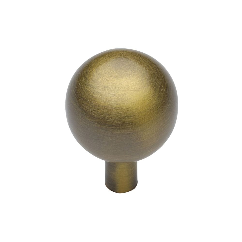 Heritage Brass Cabinet Hardware Antique Brass / Cabinet Knobs / 22mm Dia. Heritage Brass - Cabinet Knob Sphere Design 22mm Antique Brass Finish