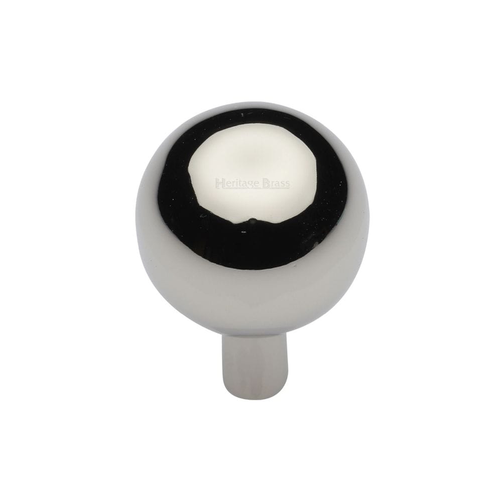 Heritage Brass Cabinet Hardware Polished Nickel / Cabinet Knobs / 22mm Dia. Heritage Brass - Cabinet Knob Sphere Design 22mm Polished Nickel Finish