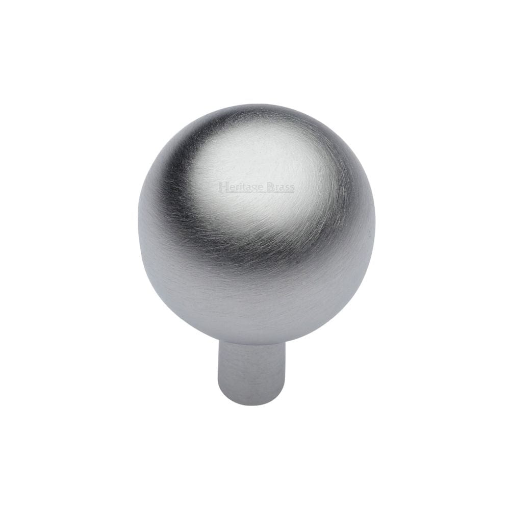 Heritage Brass Cabinet Hardware Satin Chrome / Cabinet Knobs / 22mm Dia. Heritage Brass - Cabinet Knob Sphere Design 22mm Satin Chrome Finish