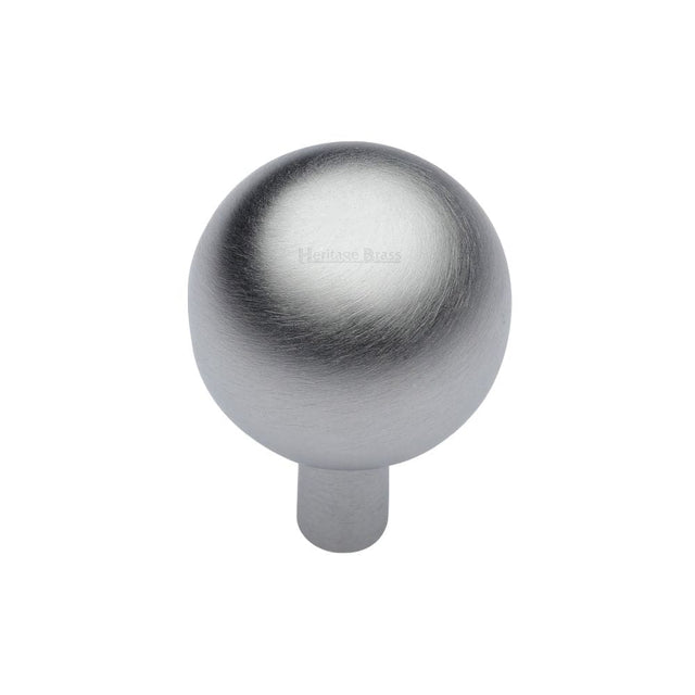 Heritage Brass Cabinet Hardware Satin Chrome / Cabinet Knobs / 22mm Dia. Heritage Brass - Cabinet Knob Sphere Design 22mm Satin Chrome Finish