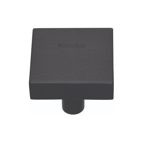 Heritage Brass Cabinet Hardware Matt Black / Cabinet Knobs / 32mm Dia. Heritage Brass - Cabinet Knob Square Design 32mm Matt Black Finish