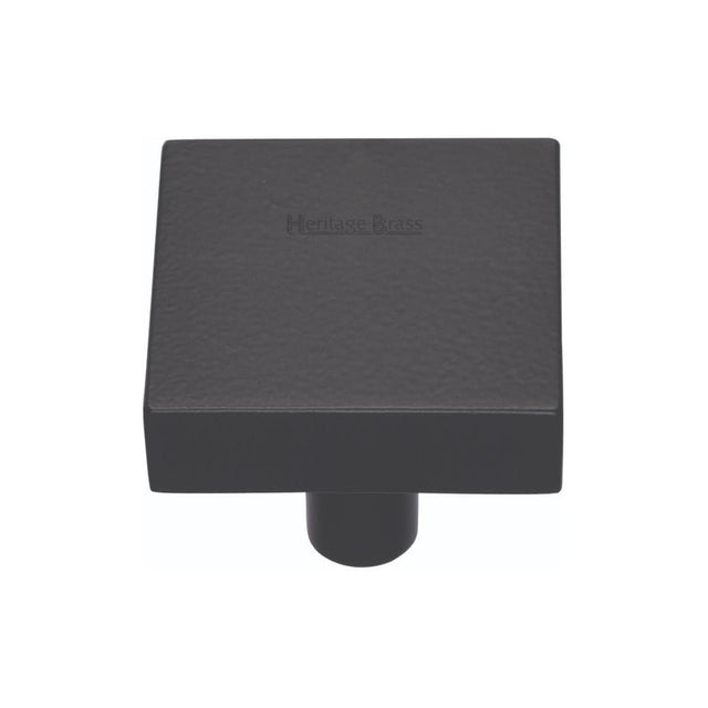 Heritage Brass Cabinet Hardware Matt Black / Cabinet Knobs / 32mm Dia. Heritage Brass - Cabinet Knob Square Design 32mm Matt Black Finish