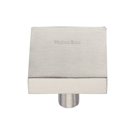 Heritage Brass Cabinet Hardware Satin Nickel / Cabinet Knobs / 32mm Dia. Heritage Brass - Cabinet Knob Square Design 32mm Satin Nickel Finish