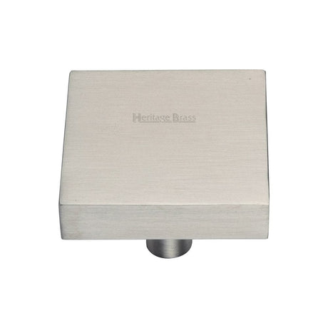 Heritage Brass Cabinet Hardware Satin Nickel / Cabinet Knobs / 38mm Dia. Heritage Brass - Cabinet Knob Square Design 38mm Satin Nickel Finish