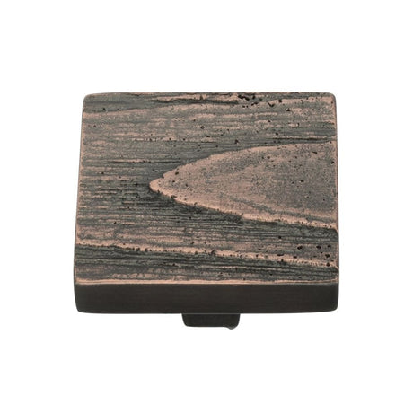 Heritage Brass Cabinet Hardware Aged Copper / Cabinet Knobs / 38mm Dia. Heritage Brass - Cabinet Knob Square Pine Design 38mm Aged Copper Finish