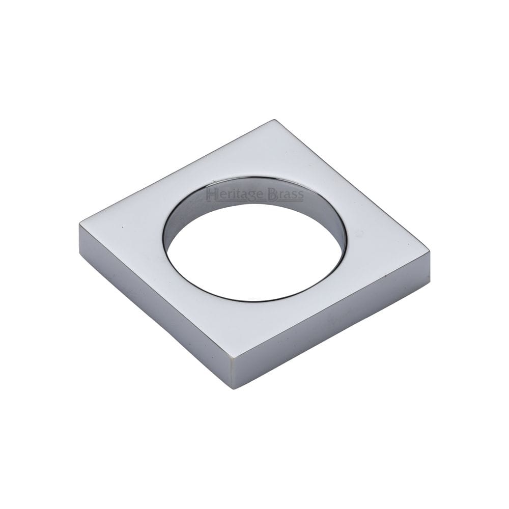 Heritage Brass Cabinet Hardware Polished Chrome / Cabinet Knobs / 40mm Dia. Heritage Brass - Cabinet Knob Square Ring Design 40mm Polished Chrome Finish