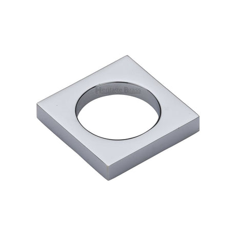 Heritage Brass Cabinet Hardware Polished Chrome / Cabinet Knobs / 40mm Dia. Heritage Brass - Cabinet Knob Square Ring Design 40mm Polished Chrome Finish