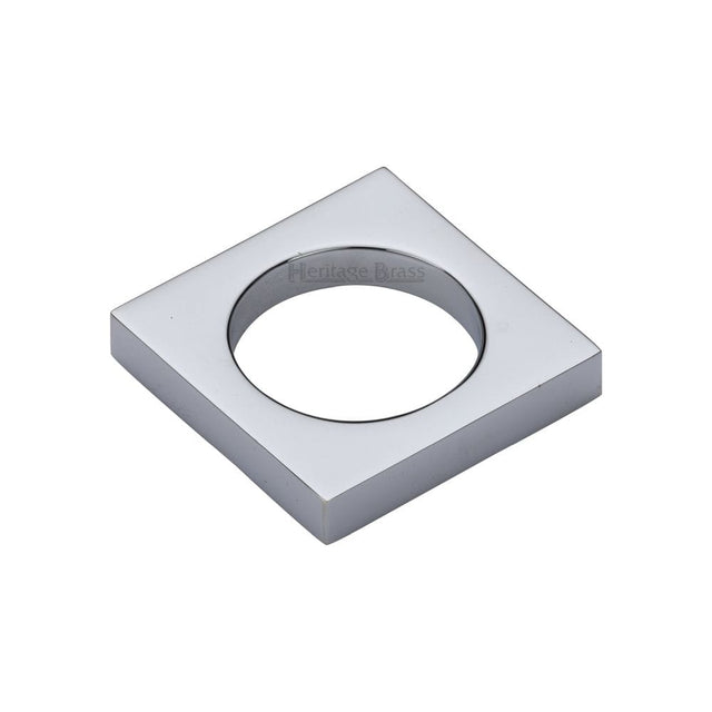 Heritage Brass Cabinet Hardware Polished Chrome / Cabinet Knobs / 40mm Dia. Heritage Brass - Cabinet Knob Square Ring Design 40mm Polished Chrome Finish