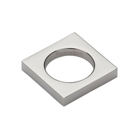 Heritage Brass Cabinet Hardware Polished Nickel / Cabinet Knobs / 40mm Dia. Heritage Brass - Cabinet Knob Square Ring Design 40mm Polished Nickel Finish