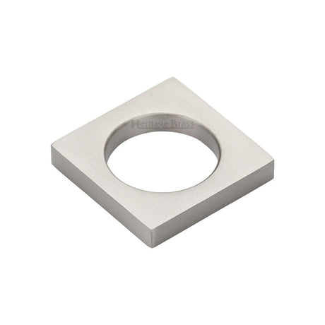 Heritage Brass Cabinet Hardware Satin Nickel / Cabinet Knobs / 40mm Dia. Heritage Brass - Cabinet Knob Square Ring Design 40mm Satin Nickel Finish