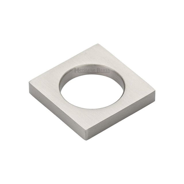 Heritage Brass Cabinet Hardware Satin Nickel / Cabinet Knobs / 40mm Dia. Heritage Brass - Cabinet Knob Square Ring Design 40mm Satin Nickel Finish