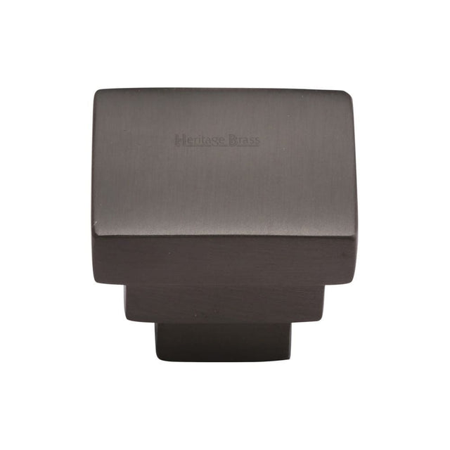 Heritage Brass Cabinet Hardware Matt Bronze / Cabinet Knobs / 32mm Dia. Heritage Brass - Cabinet Knob Square Stepped Design 32mm Matt Bronze Finish