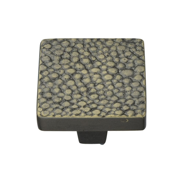 Heritage Brass Cabinet Hardware Aged Brass / Cabinet Knobs / 32mm Dia. Heritage Brass - Cabinet Knob Square Stingray Design 32mm Aged Brass Finish
