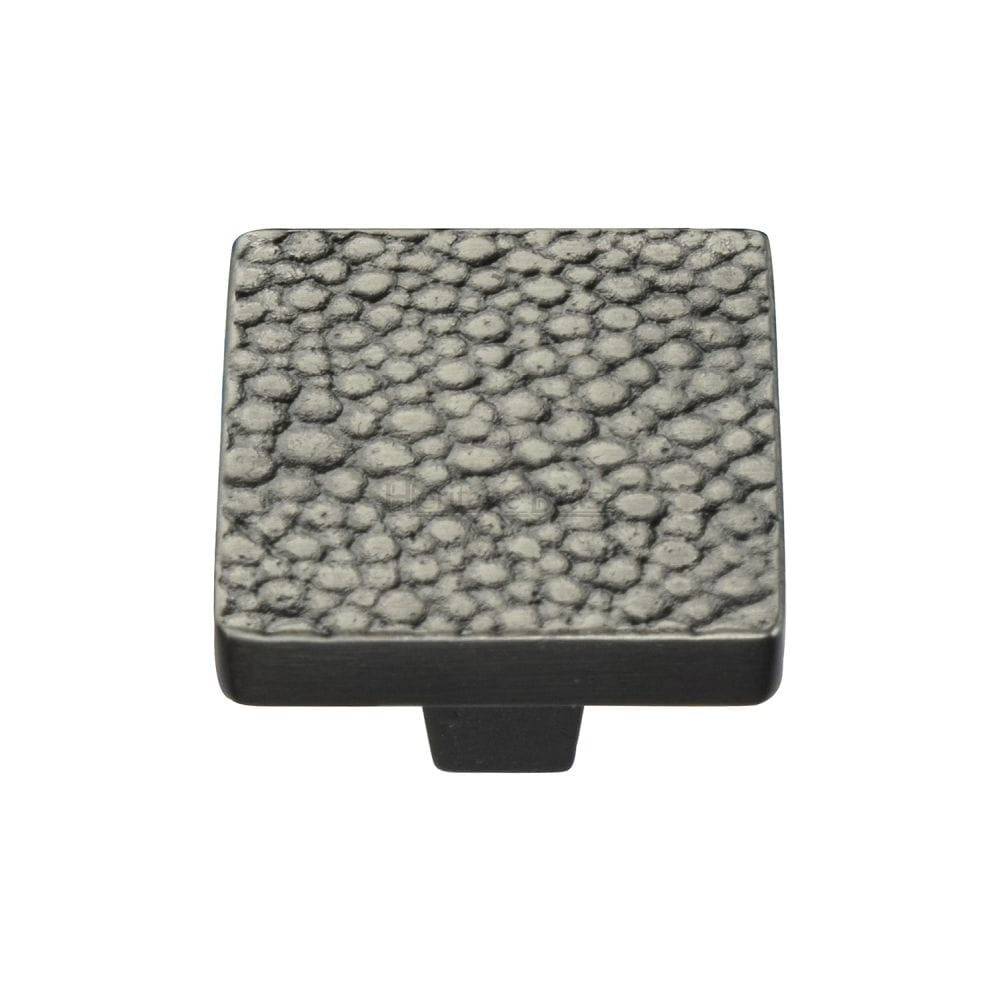 Heritage Brass Cabinet Hardware Aged Nickel / Cabinet Knobs / 32mm Dia. Heritage Brass - Cabinet Knob Square Stingray Design 32mm Aged Nickel Finish