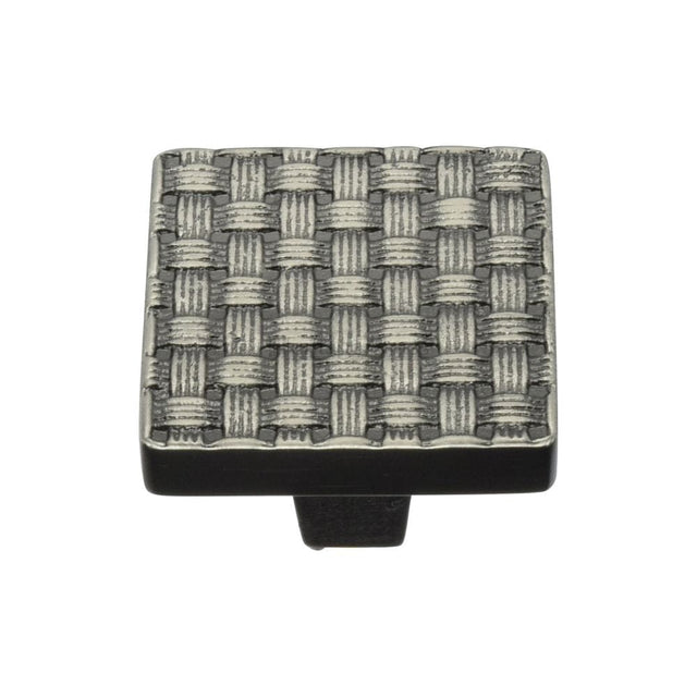 Heritage Brass Cabinet Hardware Aged Nickel / Cabinet Knobs / 32mm Dia. Heritage Brass - Cabinet Knob Square Weave Design 32mm Aged Nickel Finish