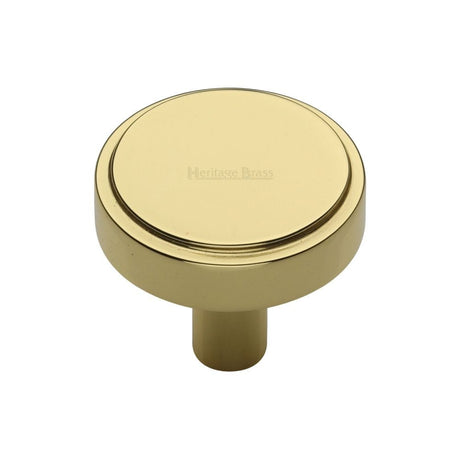 Heritage Brass Cabinet Hardware Polished Brass / Cabinet Knobs / 32mm Dia. Heritage Brass - Cabinet Knob Stepped Disc Design 32mm Polished Brass Finish