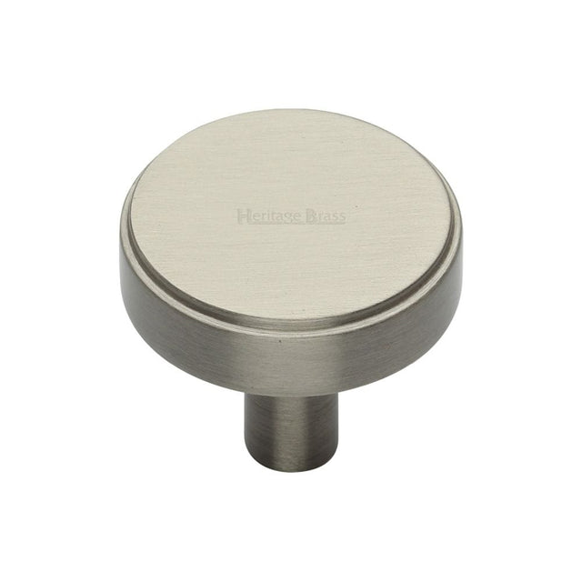 Heritage Brass Cabinet Hardware Satin Nickel / Cabinet Knobs / 32mm Dia. Heritage Brass - Cabinet Knob Stepped Disc Design 32mm Satin Nickel Finish